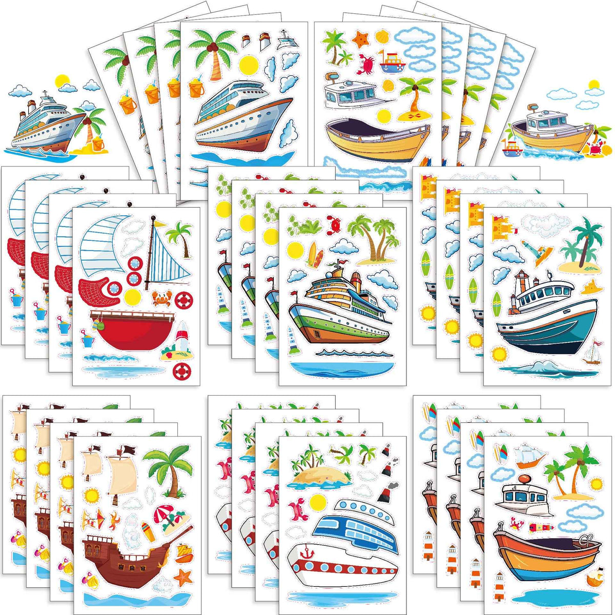 Ship Slickers Make a Face Ship Yacht Stickers for Kids 24 Sheets