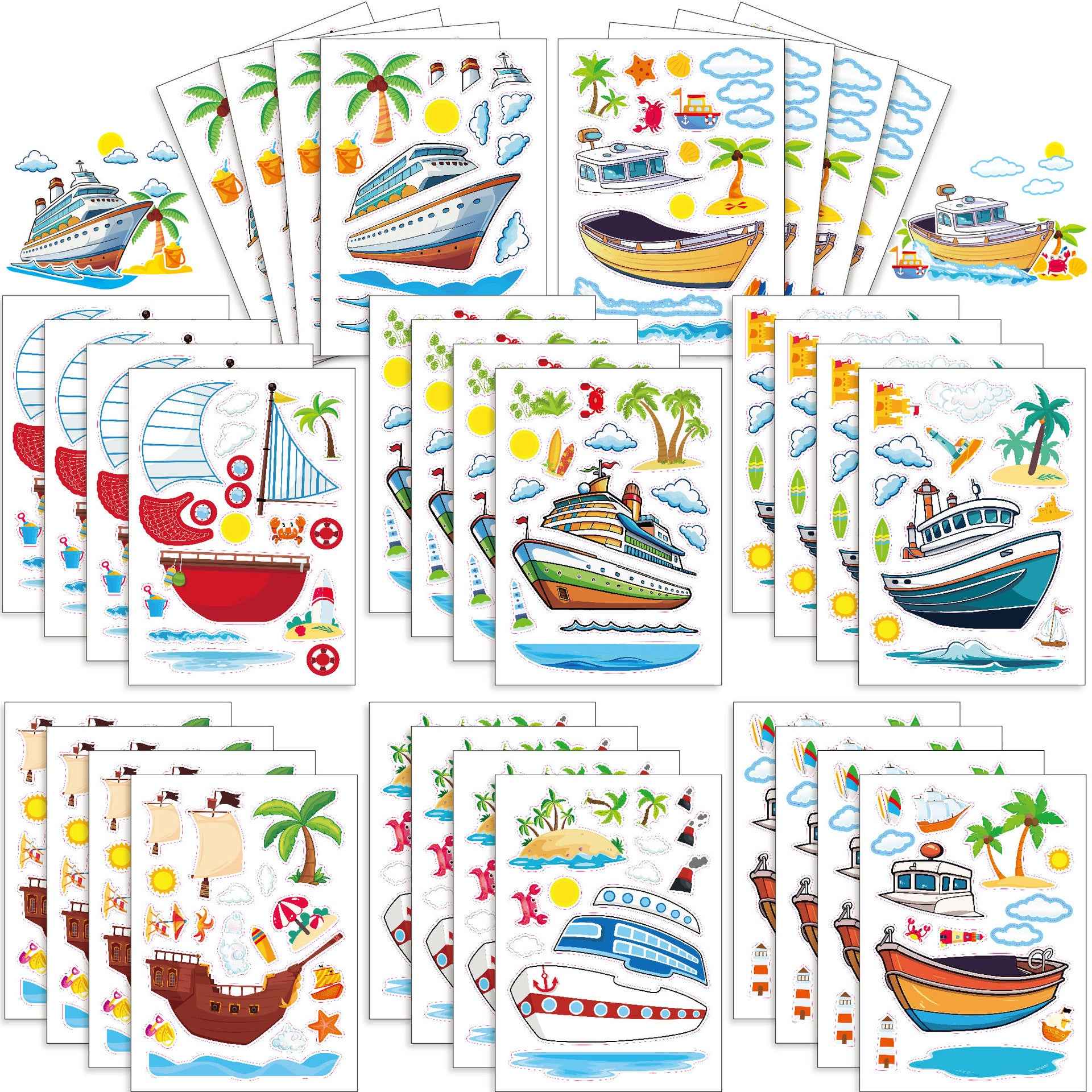 Make a Face Ship Yacht Stickers for Kids 24 Sheets