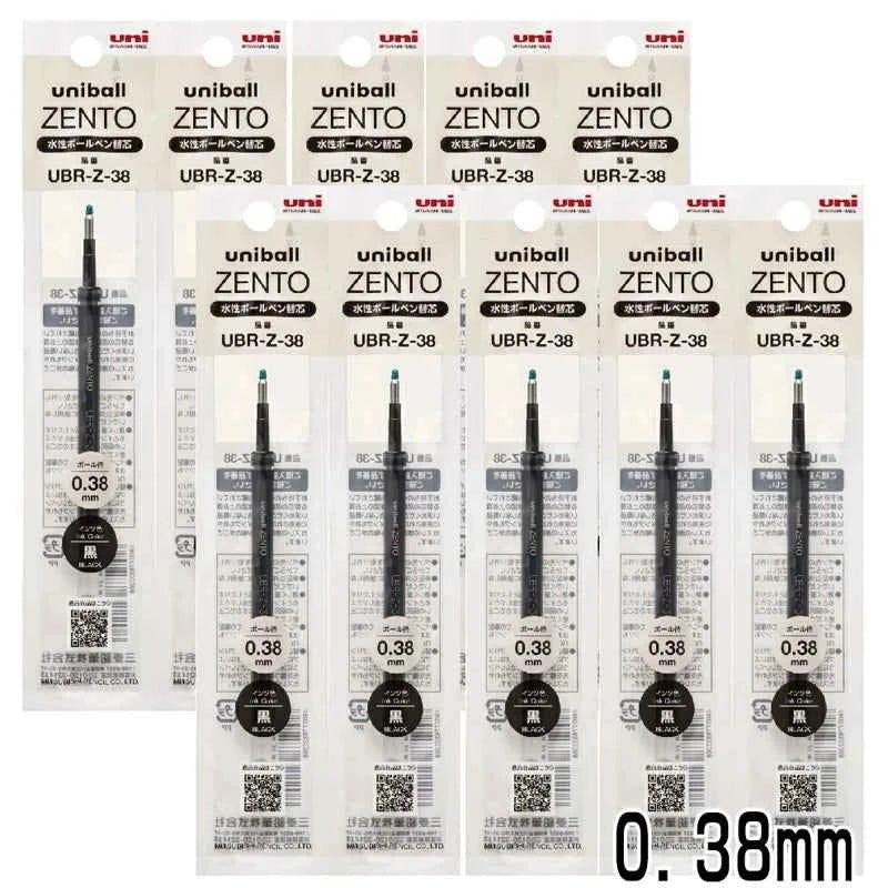 Uni-ball ZENTO UBR-Z-38 Gel Pen Refill 0.38mm Black/Blue 10 Pack