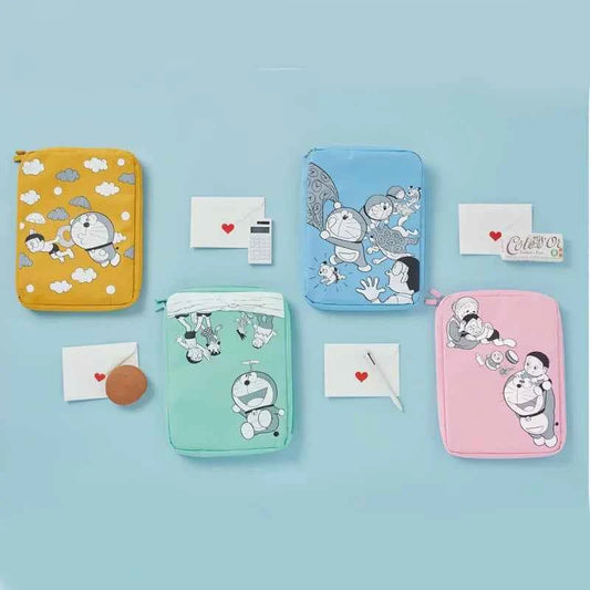 Cute Doraemon Cartoon Tablet & Scrapbook Bag File Organizer