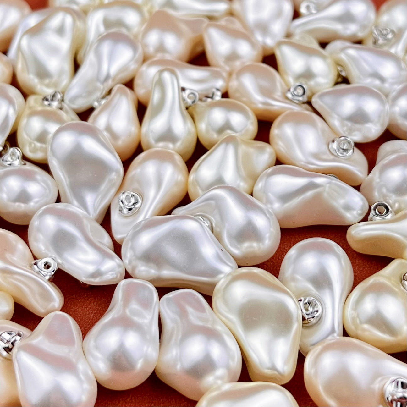 High-gloss peanut pearl cheongsam buttons, mixed White and Light Pink and Light Yellow