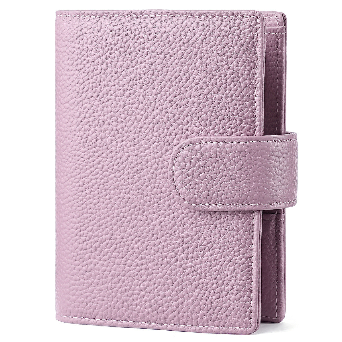 A7 Leather Pocket Notebook Wallet 6-Ring Binder Card,Cash & Coin Slots Purple