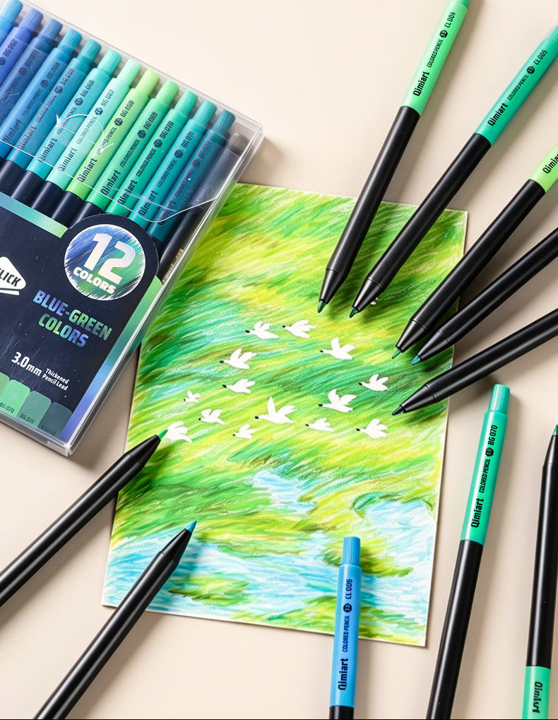Qimiart Click Retractable Colored Pencils 48 Pack Oil-Based Includes Sharpener