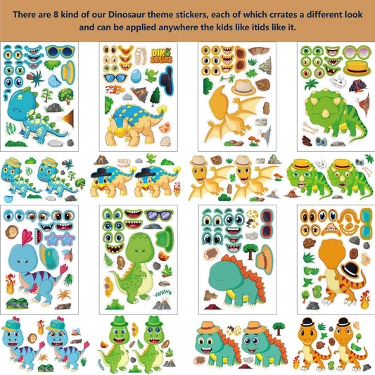 Make a Face Tyrannosaurus Rex Stickers for Kids 32 Sheets