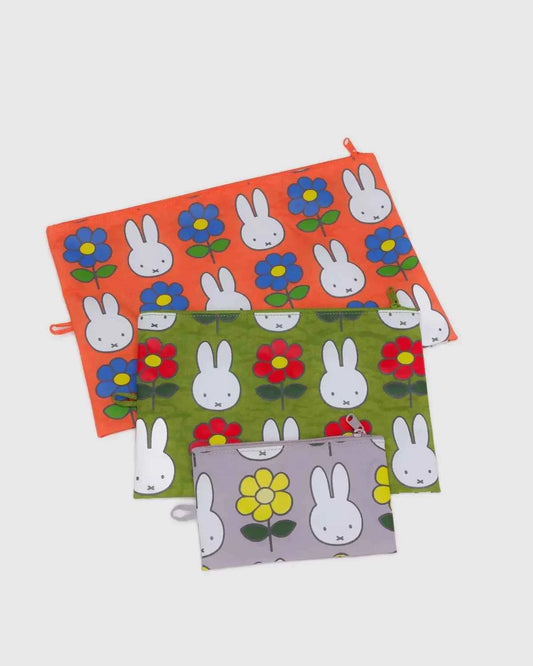 Japanese Cute Bunny Print 3-Piece Cosmetic Bag Set