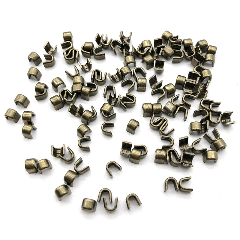 #5 metal zipper retainer insertion pins with U-shaped grips, assorted set