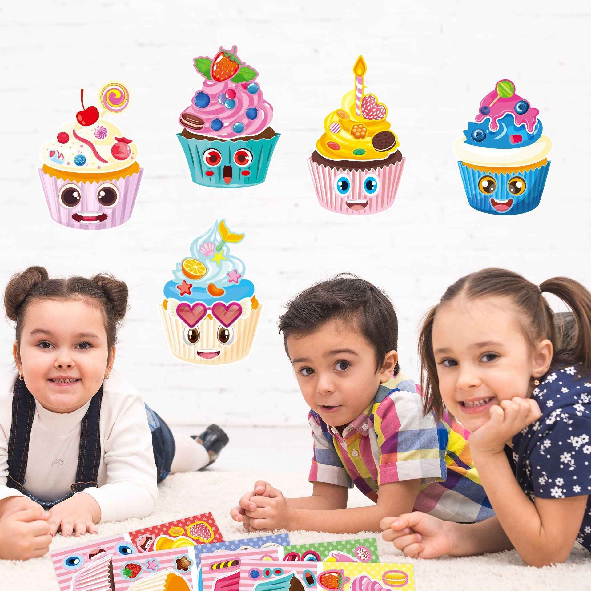 Make a Face Ice Cream Stickers for Kids 24 Sheets