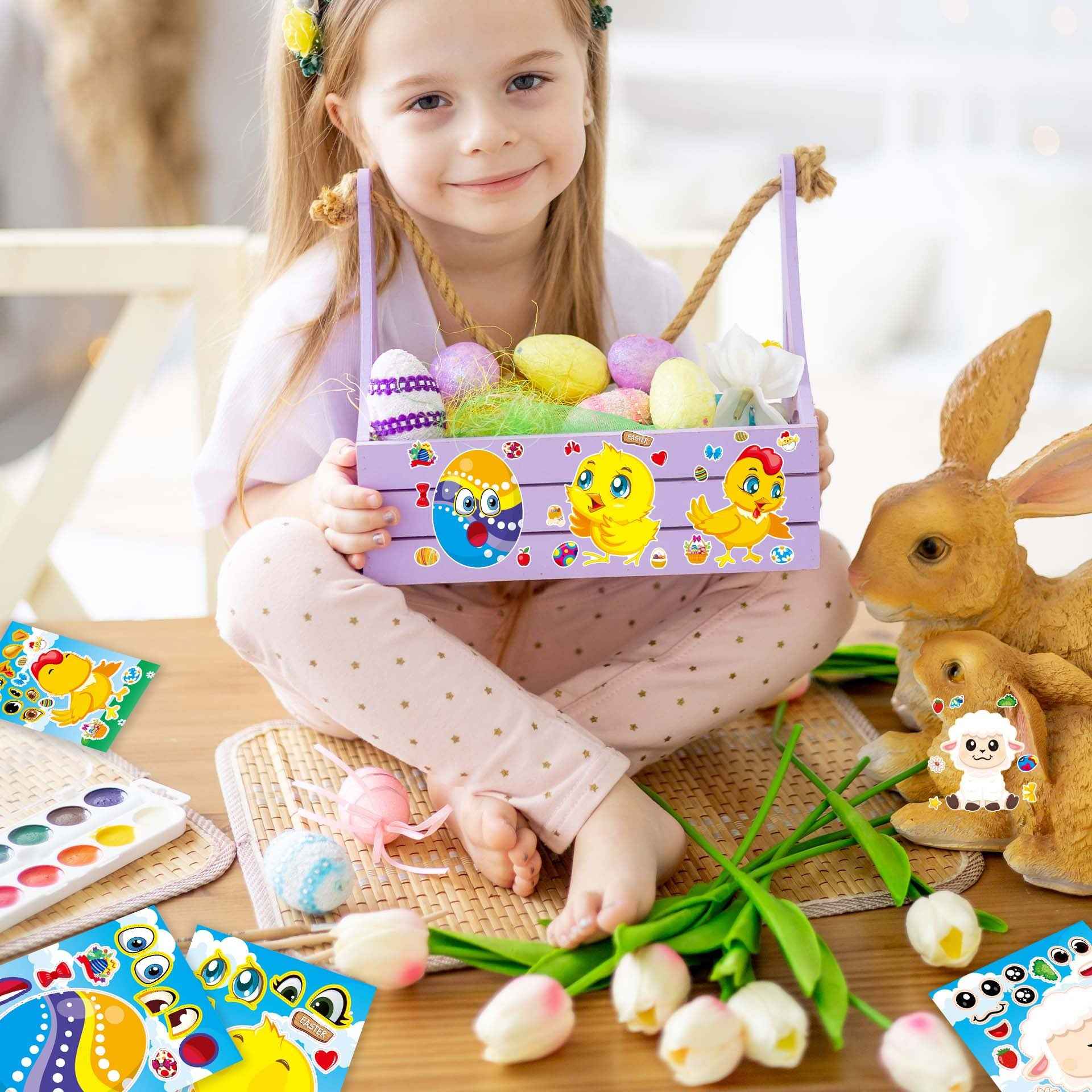 Make a Face Cartoon Easter Day Stickers for Kids 24 Sheets