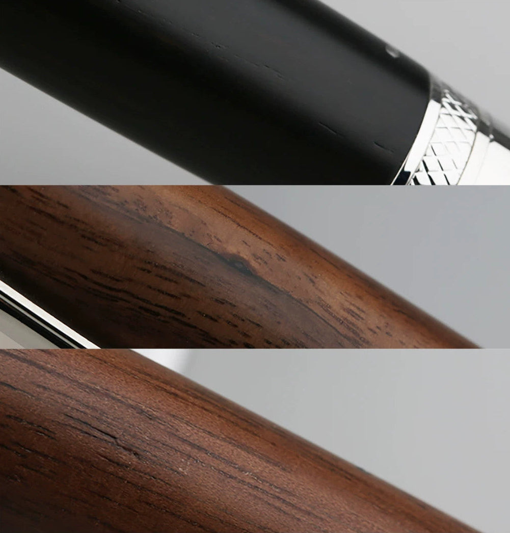 MAJOHN M1000 Large Wooden Fountain Pen | German BOCK F Nib | Handcrafted Rivet