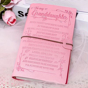 To My Granddaughter’s Gift Pink Leather Journal