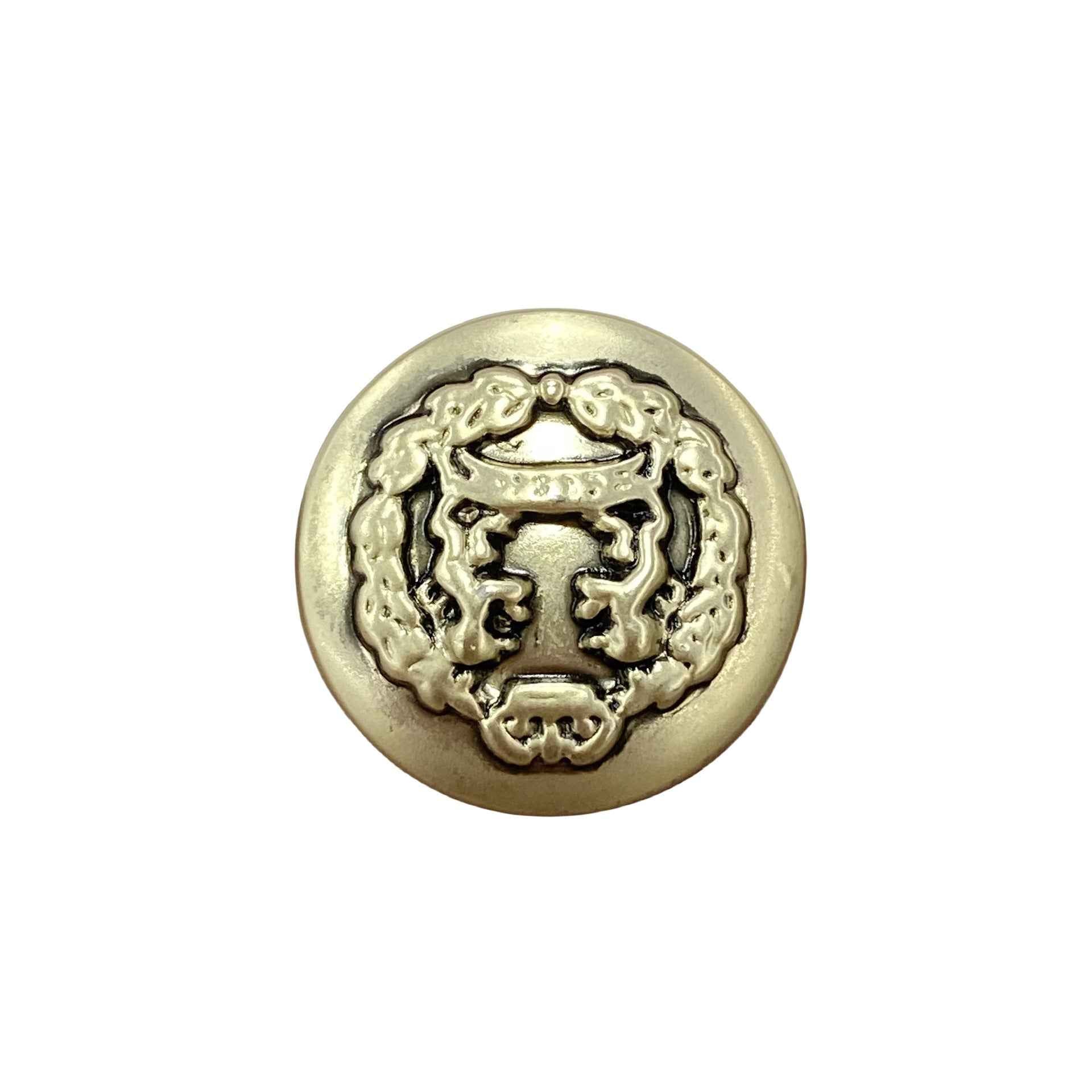 Retro gold lion metal shank button, round, 15/18/20mm