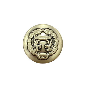 Retro gold lion metal shank button, round, 15/18/20mm