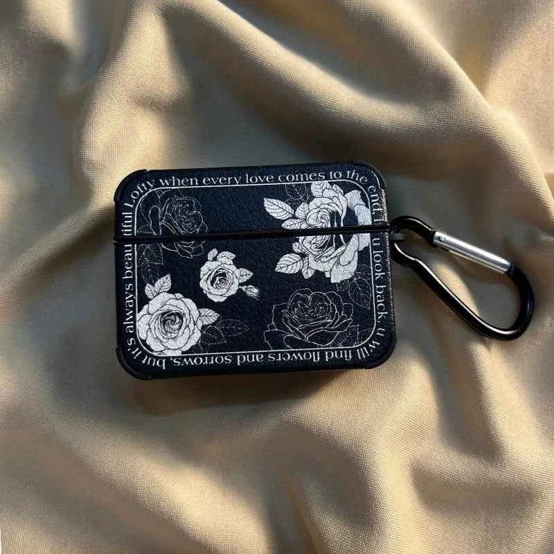 Vintage Black & White Floral AirPods Case