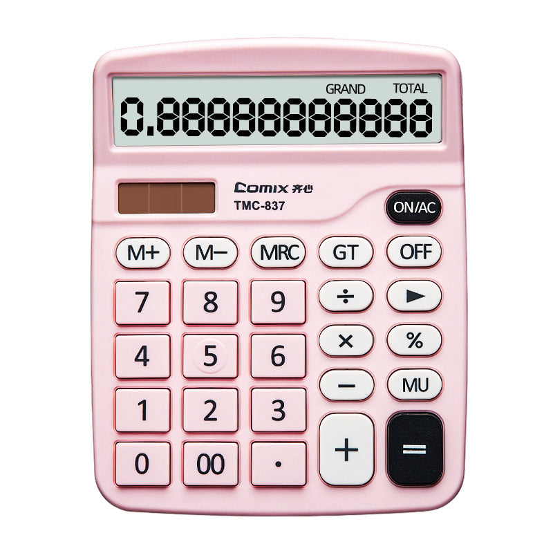 Comix TMC-837 Desktop Calculator Solar Battery Dual Power 12 Digits