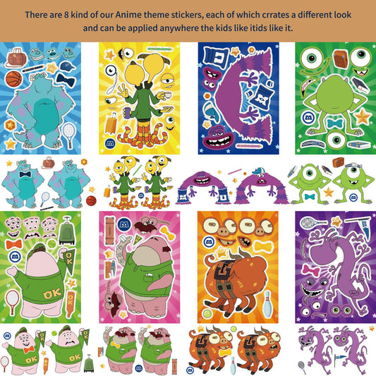 Tee kasvosi Monsters University -tarroilla lapsille 32 arkkia