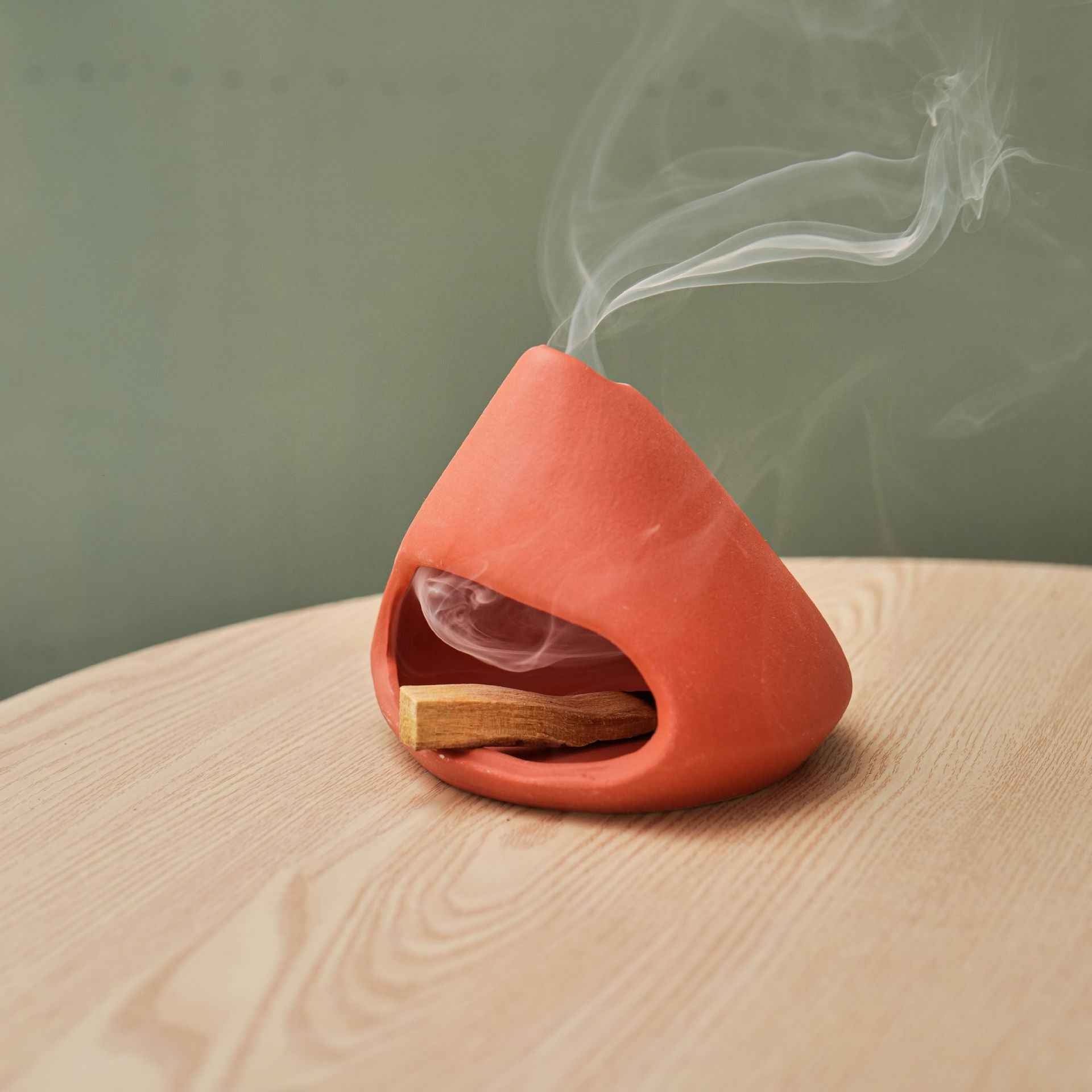 Ceramic Palo Santo Holder Burner Mini Chiminea (White/Black/Red)