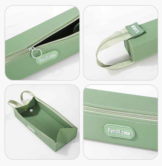 Silicone Rectangle Handheld Pencil Case Stationery Organizer