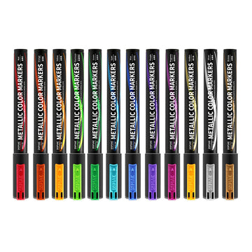 DSPIAE Liquid Mirror Chrome Metallic Color Markers 12 Colors 12 Colors