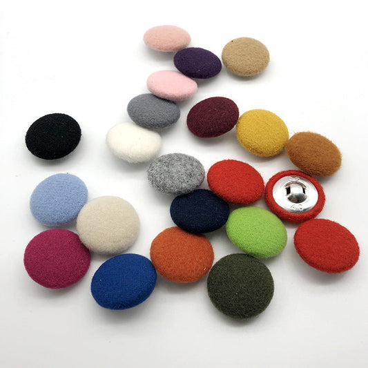28mm Round Fabric-Covered Buttons for Women's Cashmere Coats 20pcs