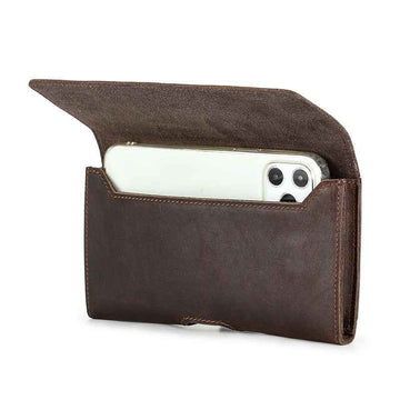 Contacts Family Phone Holster – Leather Belt Case for 6.7" Phones