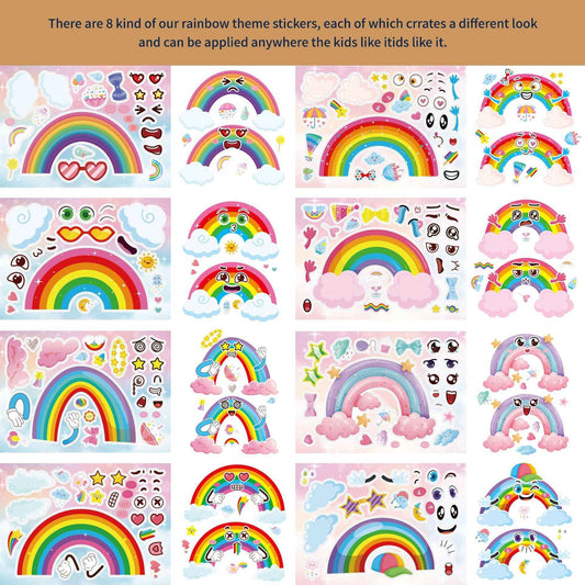 Make a Face Rainbow Stickers for Kids 24 Sheets