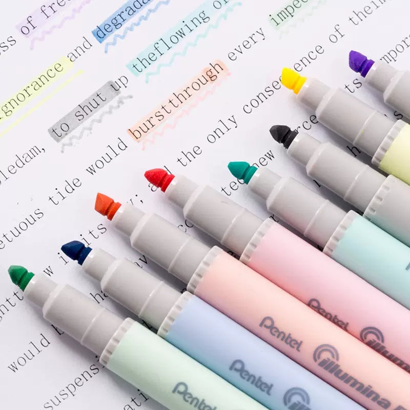 Pentel Dual Highlighter Pastel Illumina Flex Twin Tip 8 Colors