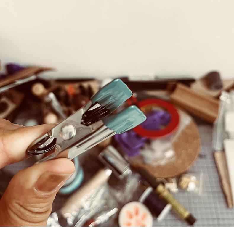 Leather Fabric Stainless Steel Clamp Clips with Rubber Sleeve 10pcs