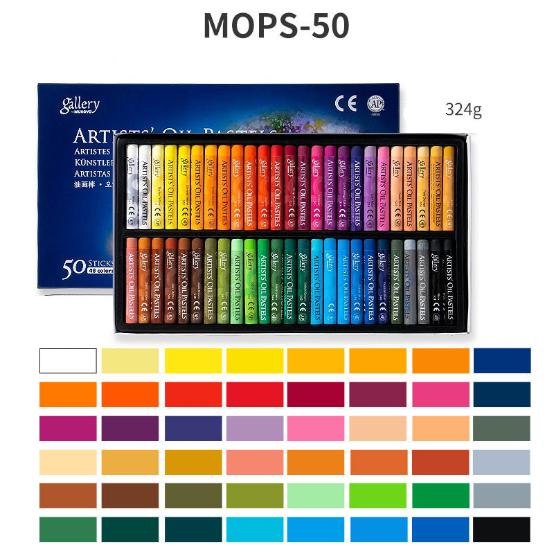 Mungyo Gallery Oil Pastels | Clean-Hands Kids & Artist Crayons — 12 / 25 / 48 Colors 50 Pack