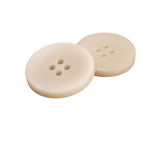 Light beige flat 4-hole buttons, two-piece set