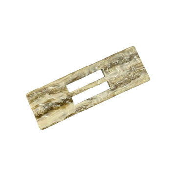 5cm rectangular resin button, 2-hole, khaki marble finish