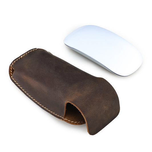 Handmade Crazy Horse Leather Flip Case for Apple Magic Mouse