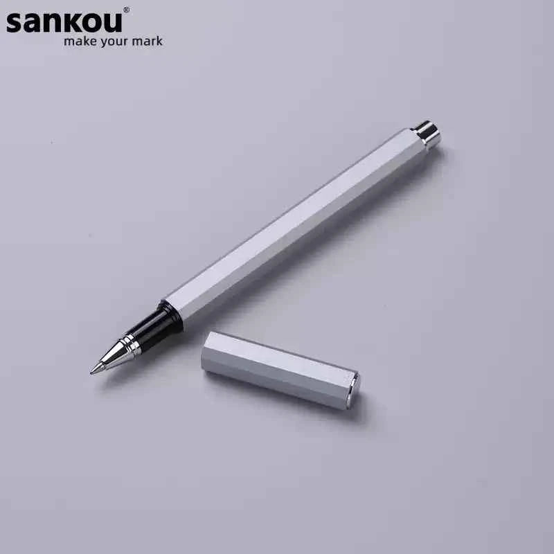 SANKOU JZ11 Four-Sided Metal Gel Pen – 0.5mm Black Ink,Cap Style