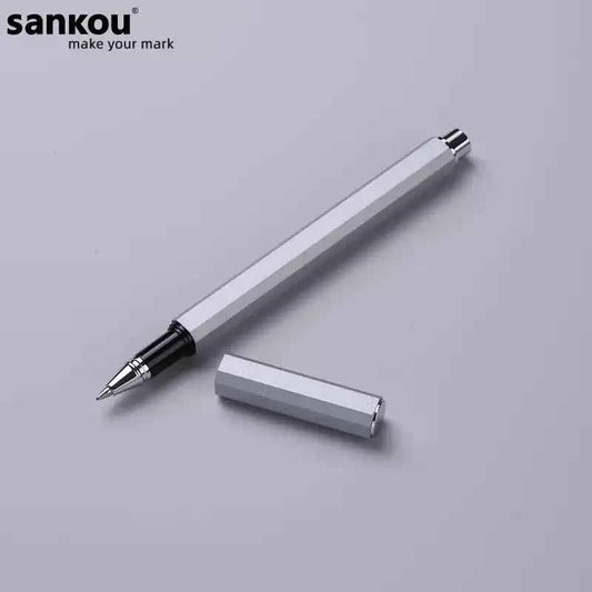 SANKOU JZ11 Four-Sided Metal Gel Pen – 0.5mm Black Ink,Cap Style