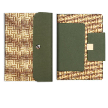 Set de carnețel și geantă de mână împletite din paie, hârtie de 100gsm, 100 de file