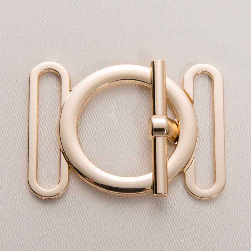 30/40 mm Metall-Gürtelverschluss-Knopf, goldfarben, Ring mit Schließstift