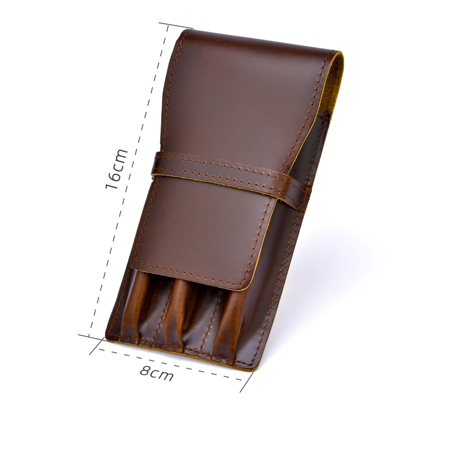 Asvine 3-Pen Handmade Oil-Tanned Genuine Leather Pen Pouch | Fountain Pen Carry Case & Protector