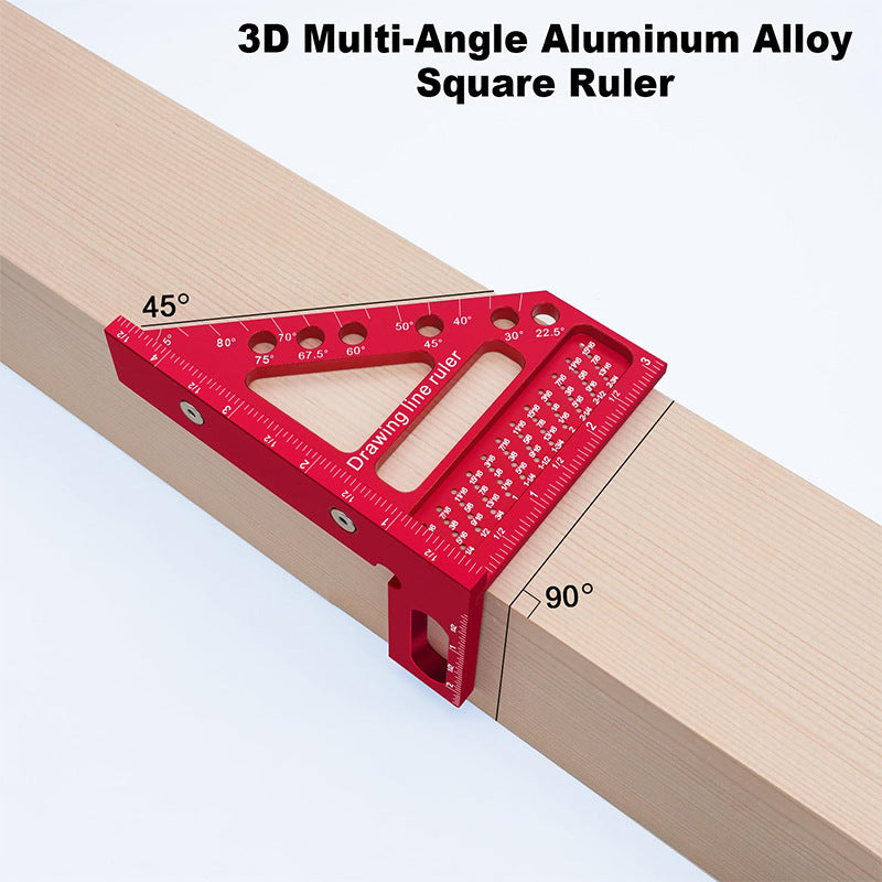 Square Drafting Ruler Carpenter Square Hole Scribing Drawing Line Ruler Woodworking Tool