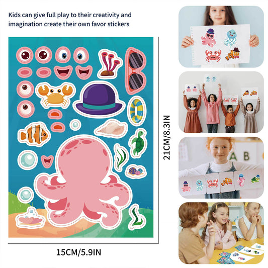 32 Sheets Sea Animals Make Your Own Stickers for Kids