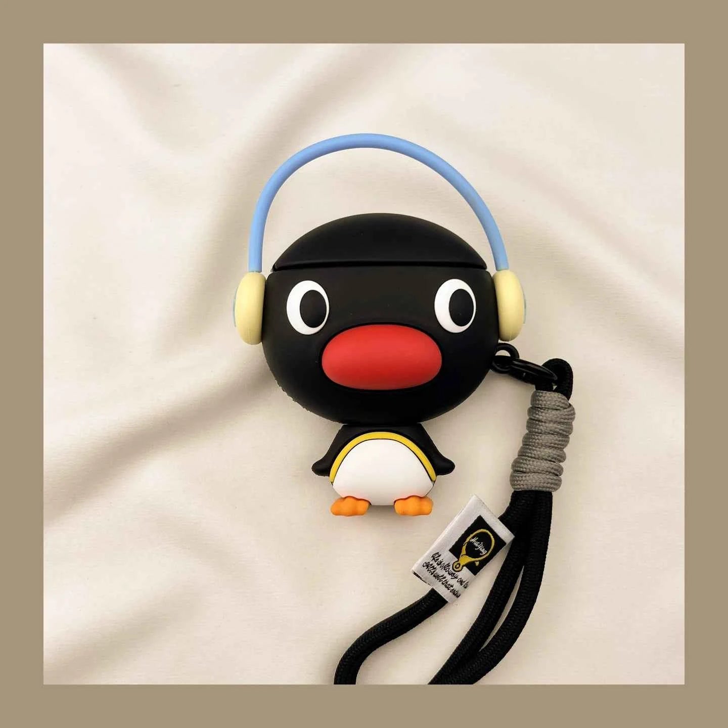 Pingu Penguin Wearing Headphones AirPods Case