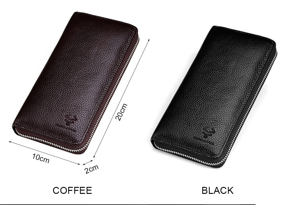 Vintage Men's Wallet,Long Genuine Leather Clutch