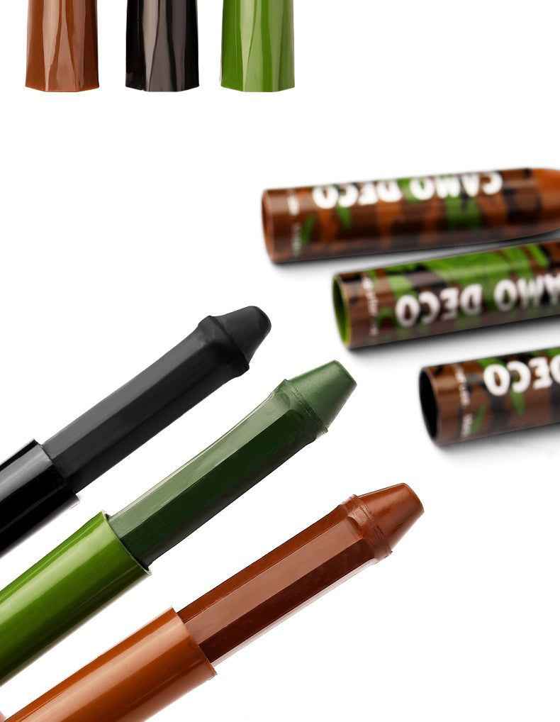 6PCS Camo Face Paint Stick Black Green Brown 3 Color