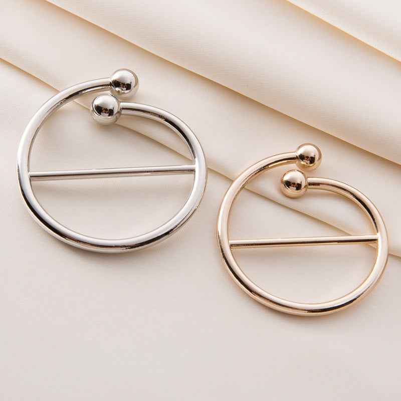 Gold & silver knot ring metal buttons with ball accents and straight bar, 20 pack