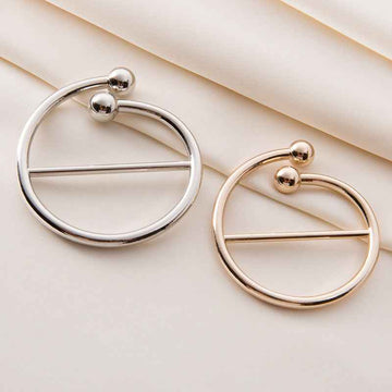 Gold & silver knot ring metal buttons with ball accents and straight bar, 20 pack