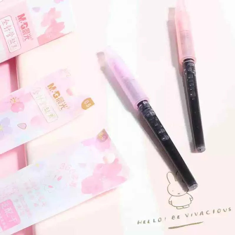 M&G Sakura Rain Series Liquid Ink Rollerball Pen 0.5mm,12 Pack