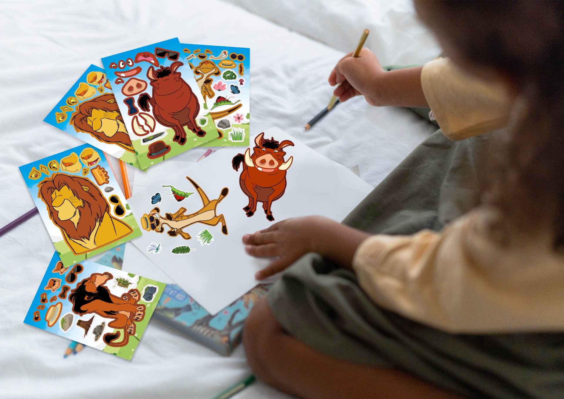 Make a Face Cartoon The Lion King Stickers for Kids 24 Sheets