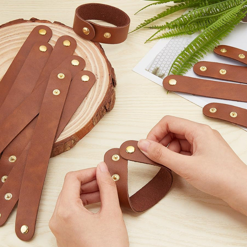 Adjustable PU Leather Bracelet DIY Engravable Wristbands 12 Pack