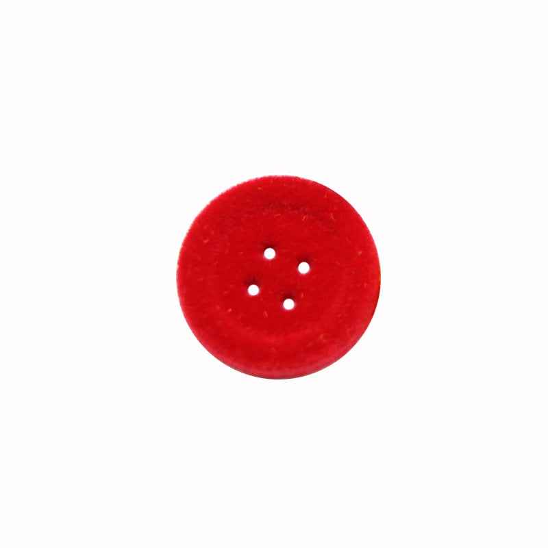 Roter runder Samt-Resin-Knopf mit 4 Löchern