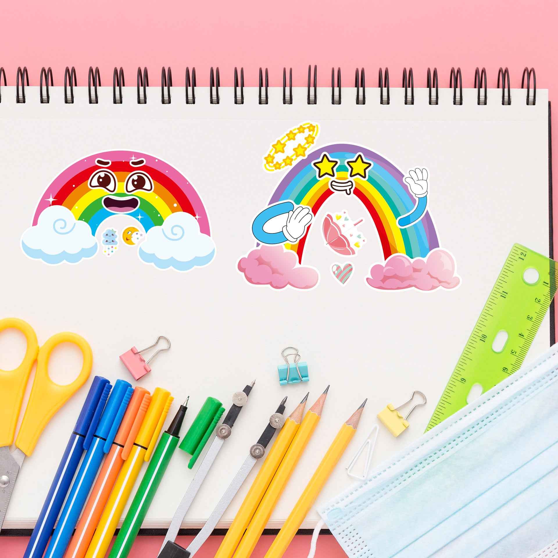 Make a Face Rainbow Stickers for Kids 24 Sheets