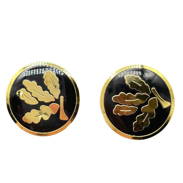 Round metal sewing buttons: black & gold leaf pattern, 15/20mm (2 shown)
