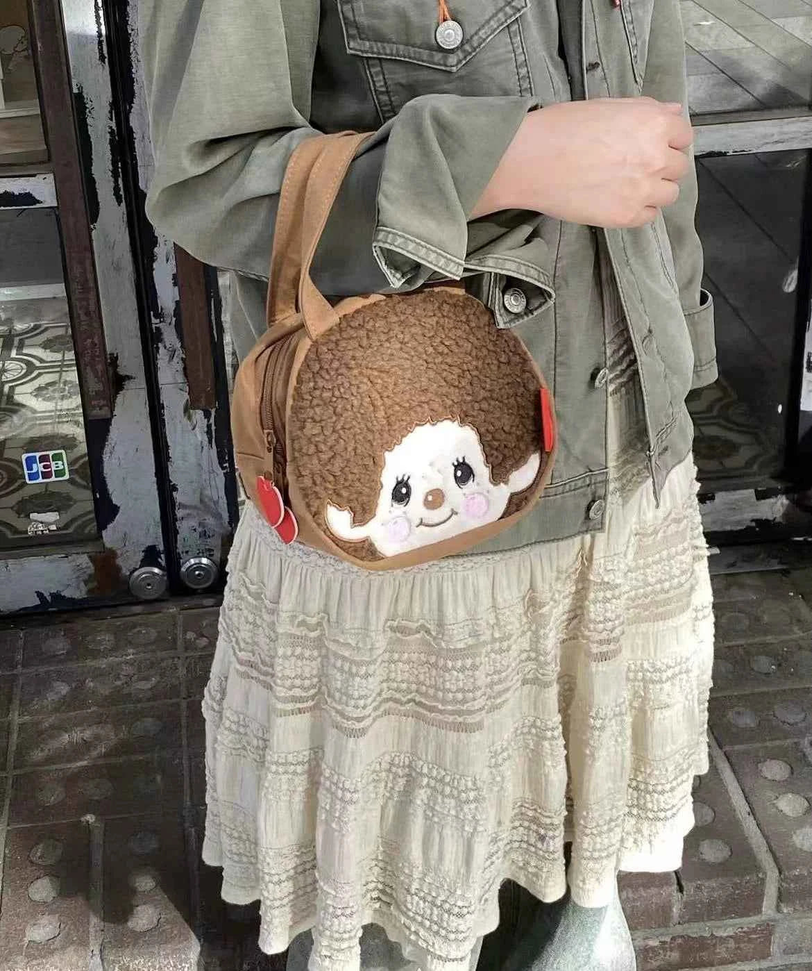 Japanese Kawaii Monchhichi Plush Handbag